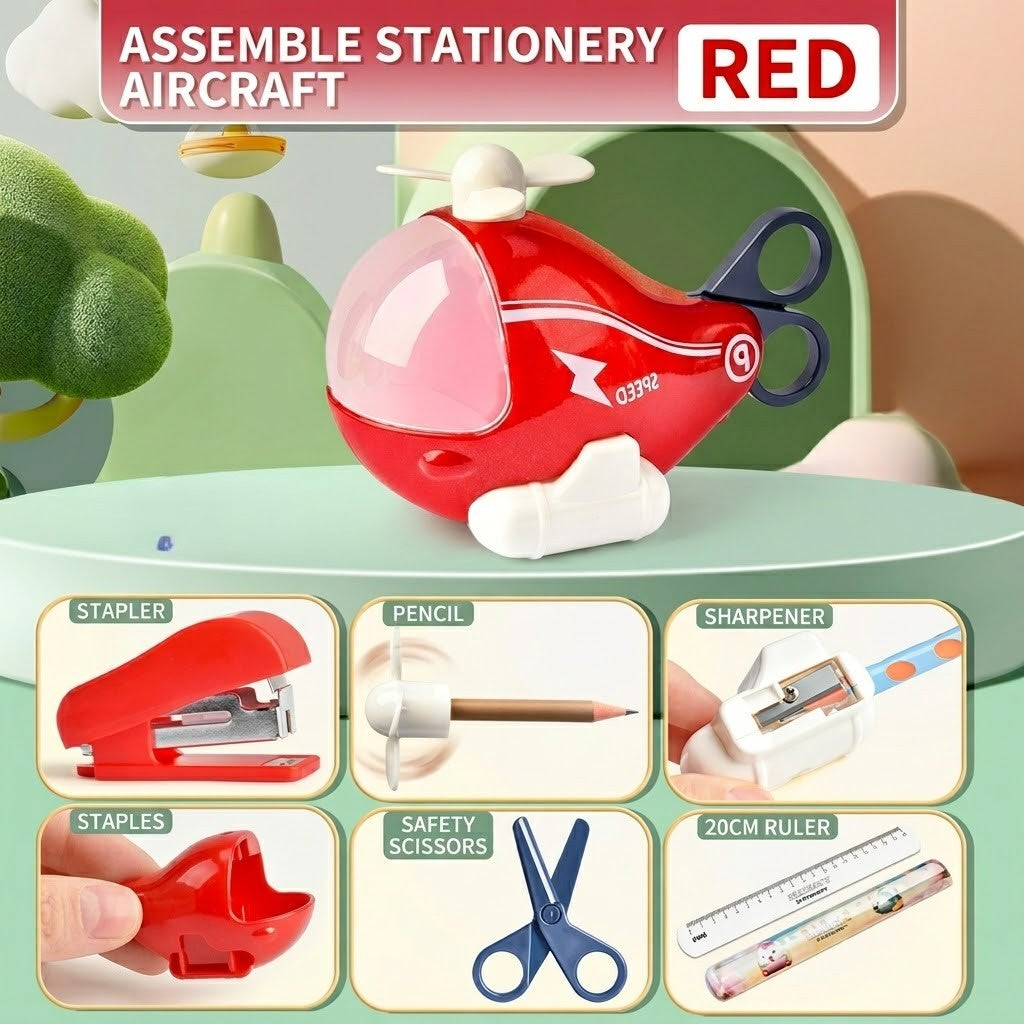 Kids Education Stationery Helicopter Storage Toy - Image 2