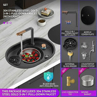 OrbitWash Oval Hidden Cup Wash Island Sink - Image 7