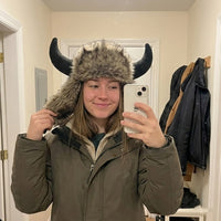 Viking Horn Fur Winter Trapper Hat - Image 1