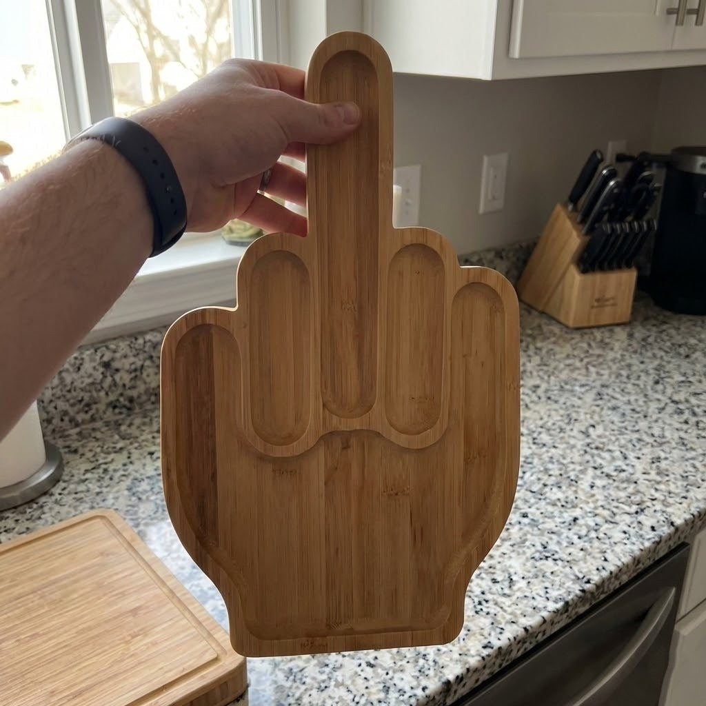 Middle Finger Charcuterie Serving Board Platter - Image 5