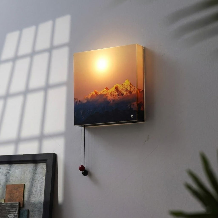 Golden Mountain Sunrise LED Wall Lamp - Image 0
