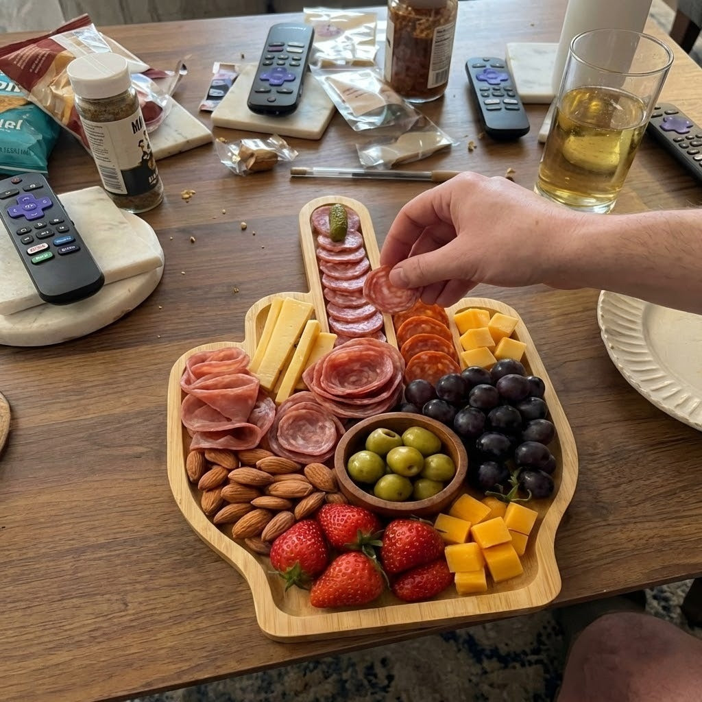 Middle Finger Charcuterie Serving Board Platter - Image 1