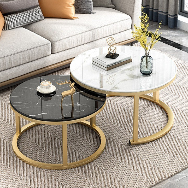 Elegant Mod Circle Design Round Coffee Table - Image 0
