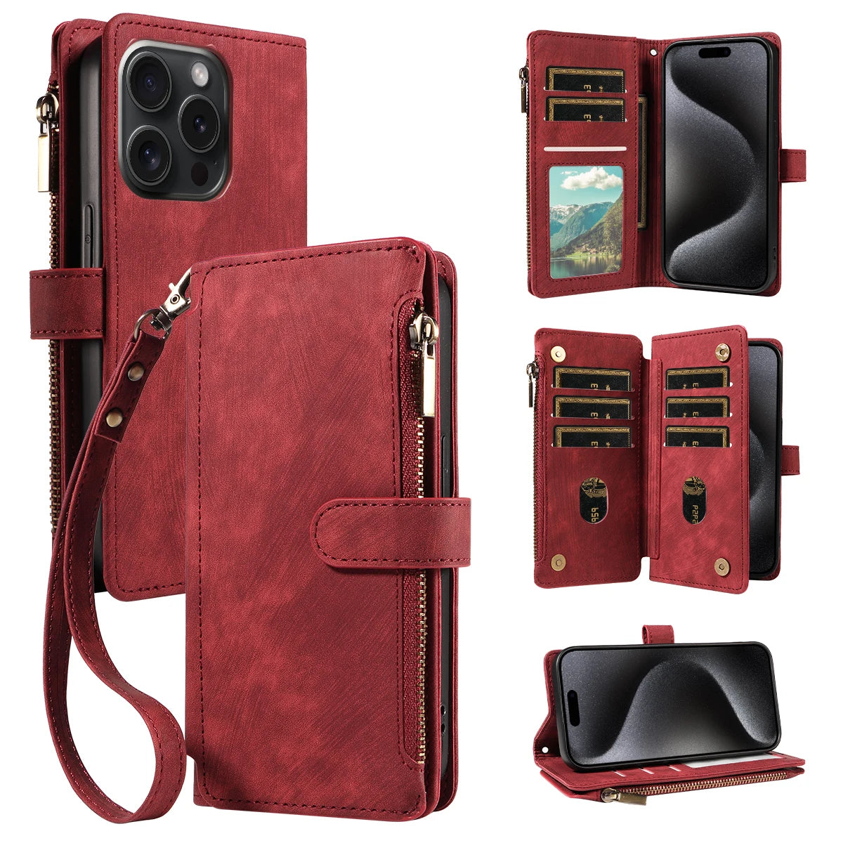 Wallet Leather Flip  Cases For iPhone Models - Image 0