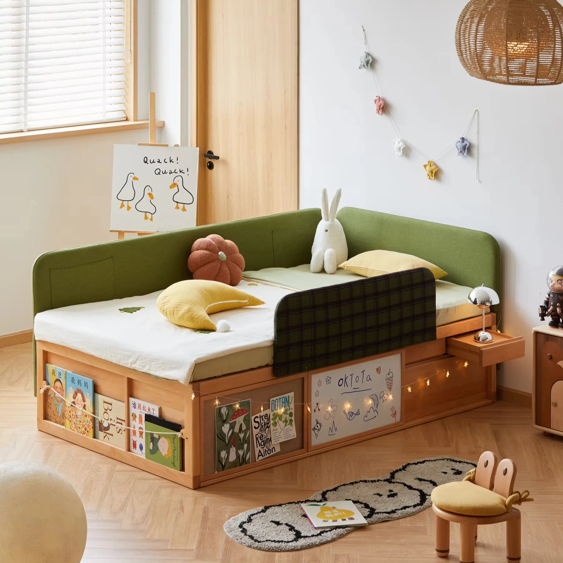 Cozy Corner Wooden Built-In Storage Children’s Bed - Image 0