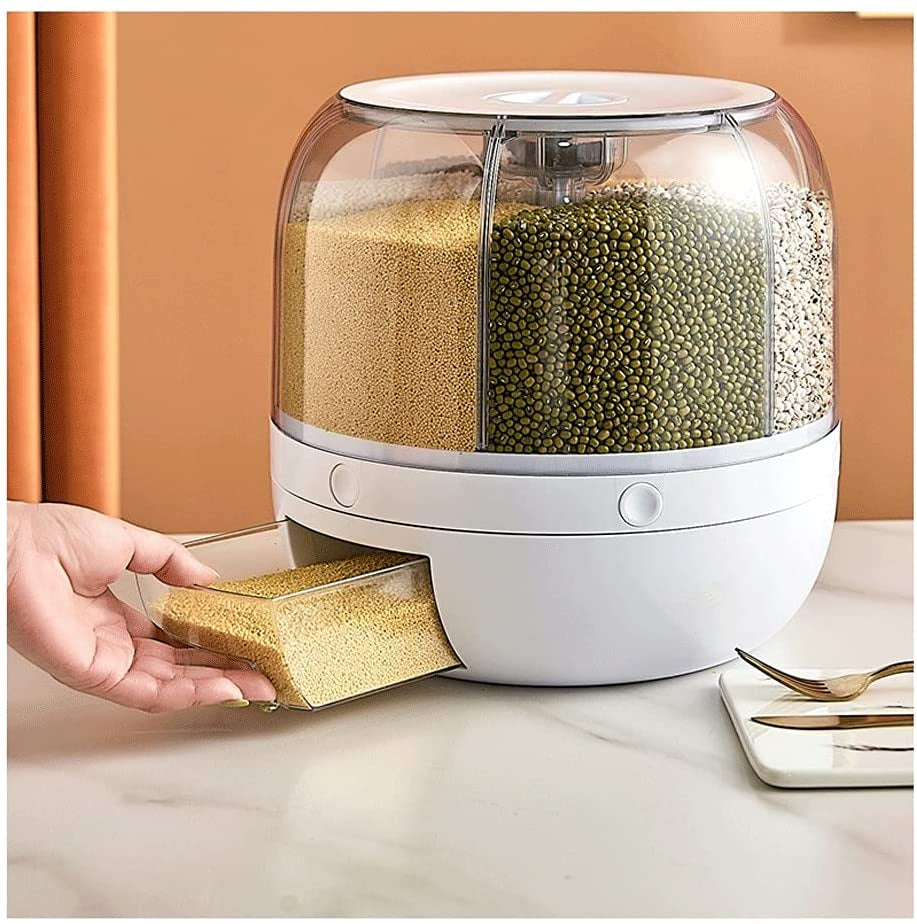 Rotating Grain Organizing Food Dispenser