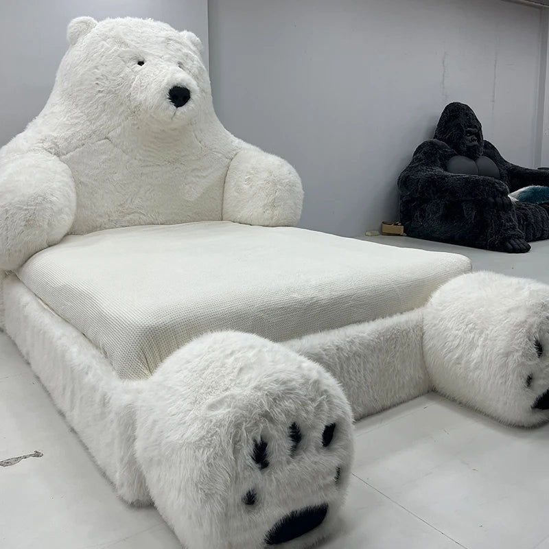 Polar Bear Giant Plush Cozy Bed - Image 5