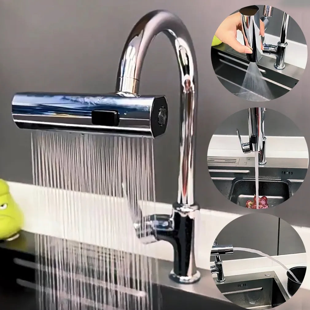 Universal Rotating Waterfall Sink Faucet Extension