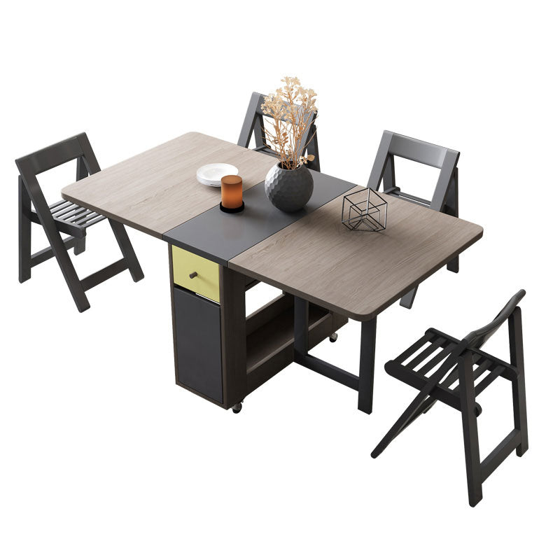 Foldable Elegant Rectangle Dining Table Set