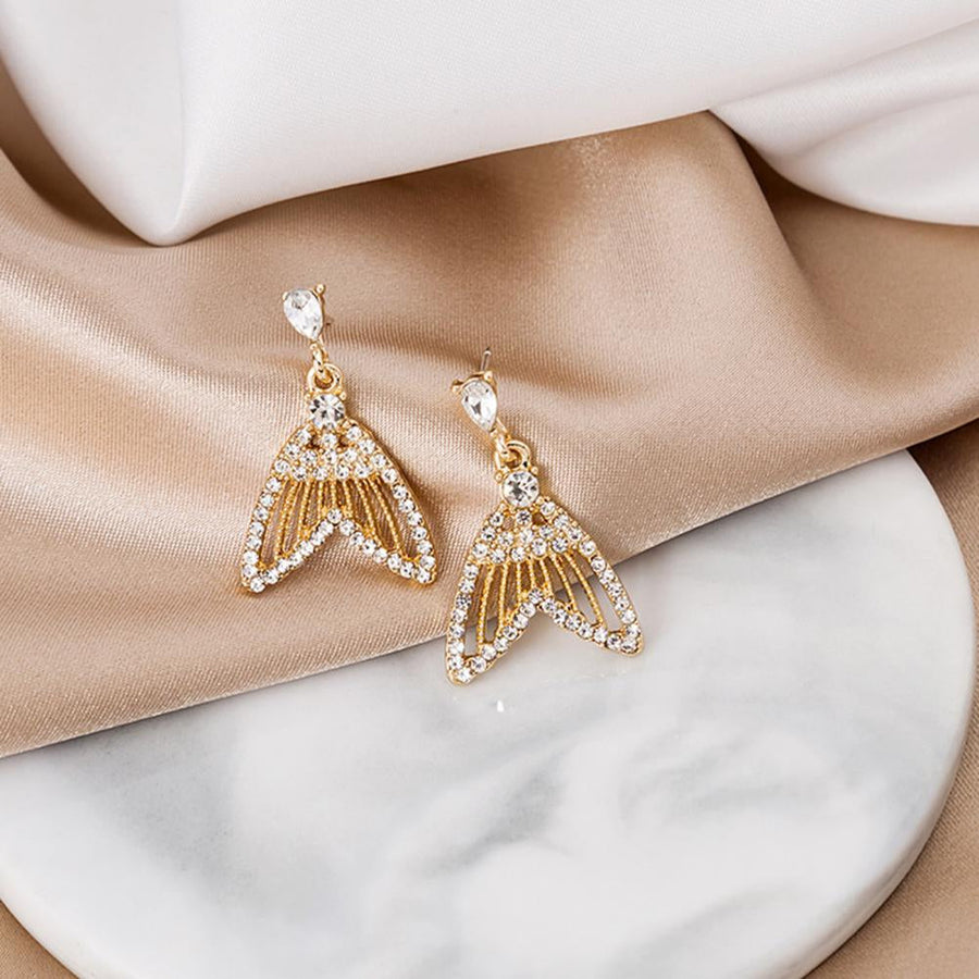 Crystal Fish Tail Earrings - Image 2