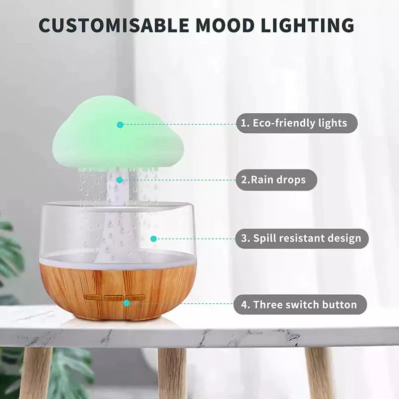 Rain Cloud Mushroom Air Humidifier Night Lamp