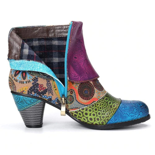 Leather Abstract Artistic High Heels - Image 0