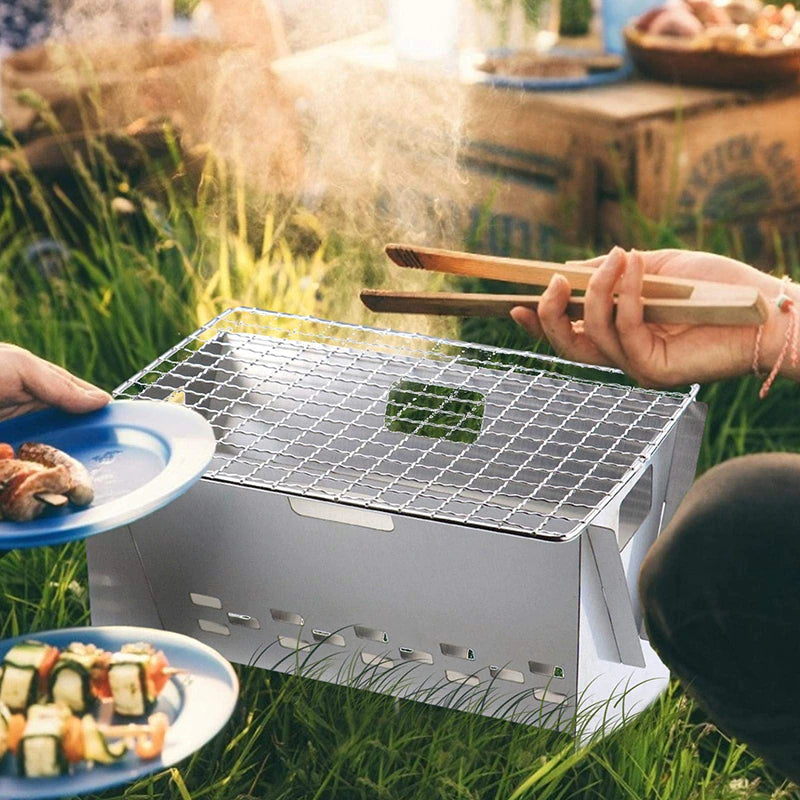 Stainless Steel Portable Folding Camping Mini Grill · Mavigadget