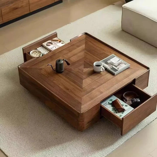 Hidden Drawers Elegant Italian Style Coffee Table - Image 0