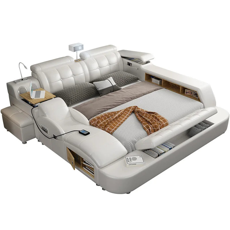 Ultimate Comfort Modern Luxury Leather Dream Smart Bed