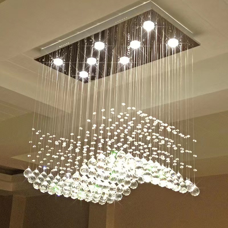 Luxury Rectangular Crystal Raindrop Chandelier - Image 1