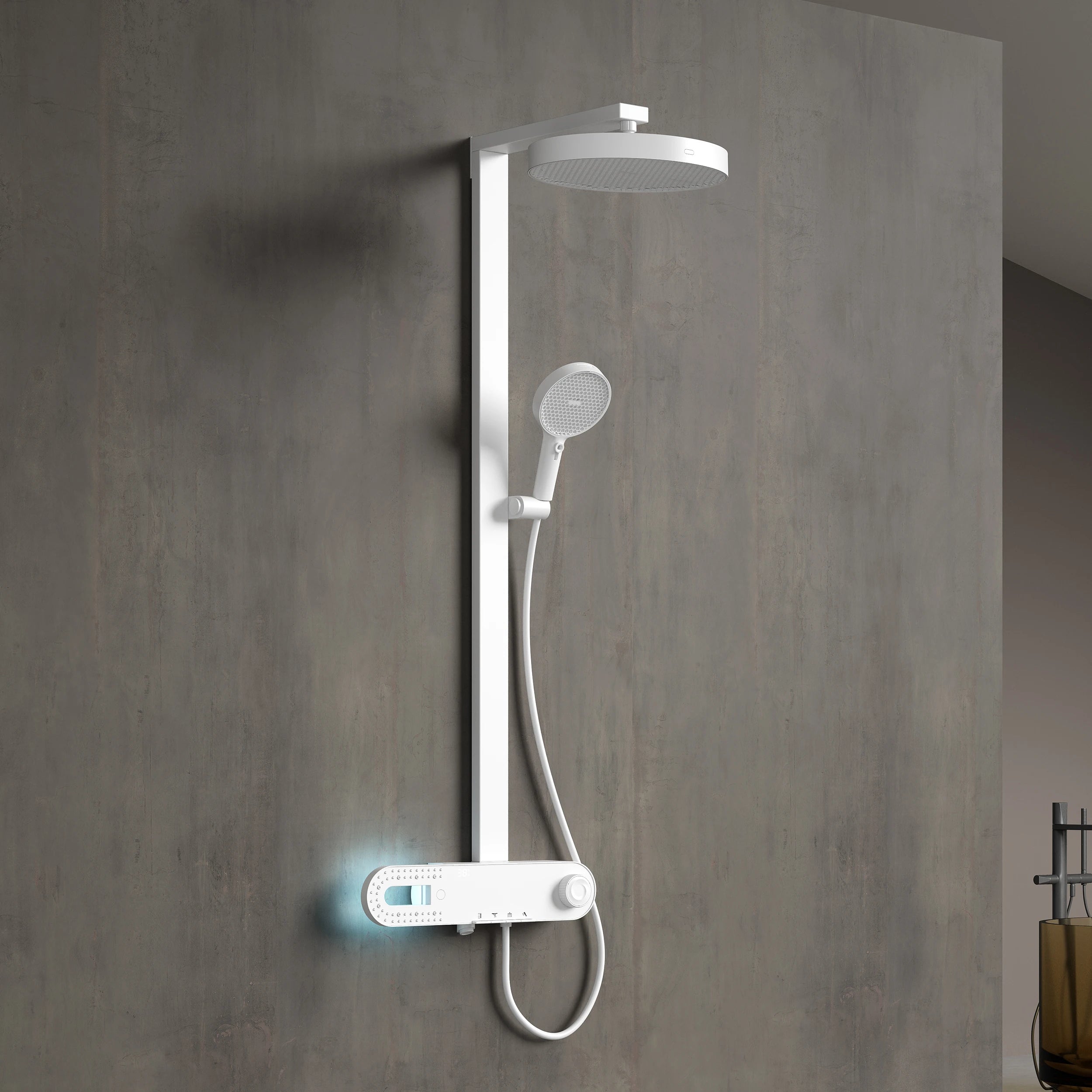 Ultra Rain Matte Wall Mounted Brass Rainfall Shower Set - Image 0