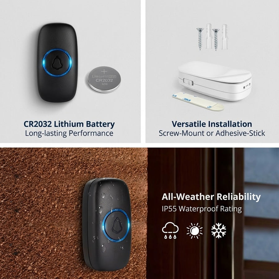 Wireless Waterproof Touch Button Doorbell
