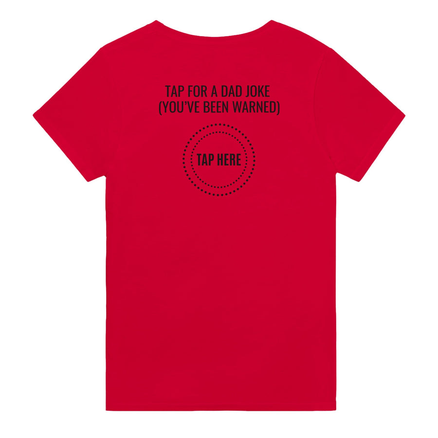 Tap For a Dad Joke Funny Cotton T-Shirt - Image 8