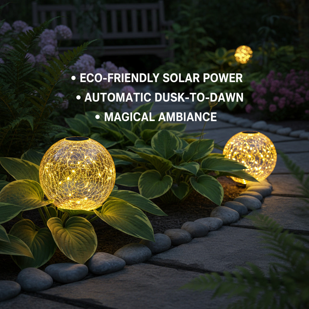 Solar-Powered Glass Ball Magical Garden Light - Image 2