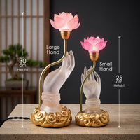 Sacred Lotus Hand Crystal Lamp - Image 1