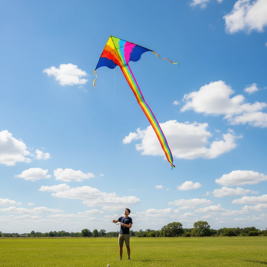 Colorful Long Tail Outdoor Rainbow Kite - Image 1