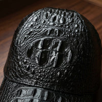Crocodile Texture Leather Baseball Cap - Image 1