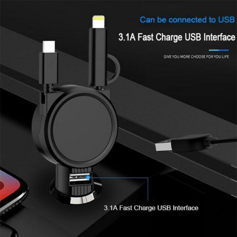 4in1 Car Telescopic Fast Charging Cable