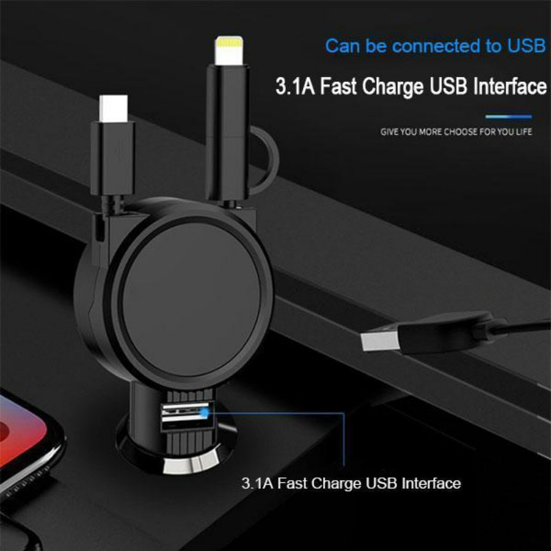 4in1 Car Telescopic Fast Charging Cable - Image 5