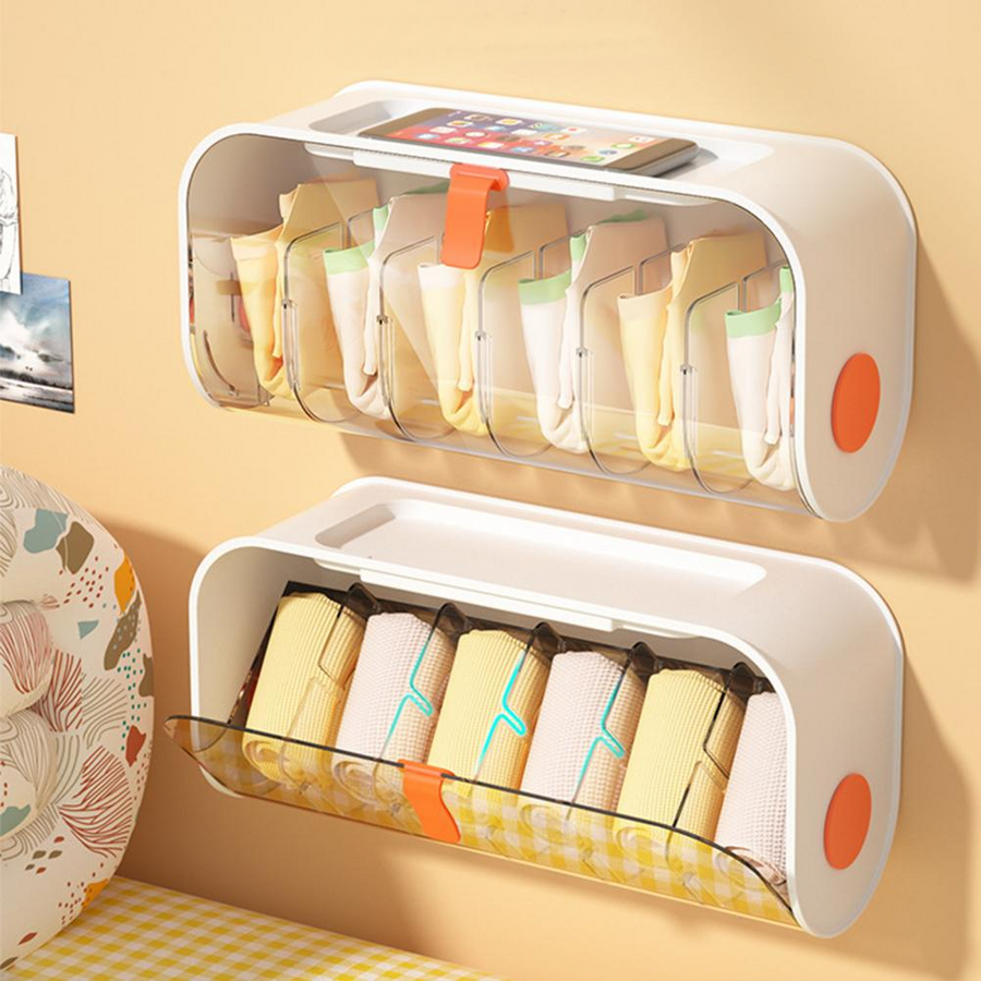 Punch-Free Wall Clothes Organizer Storage Box - Image 0