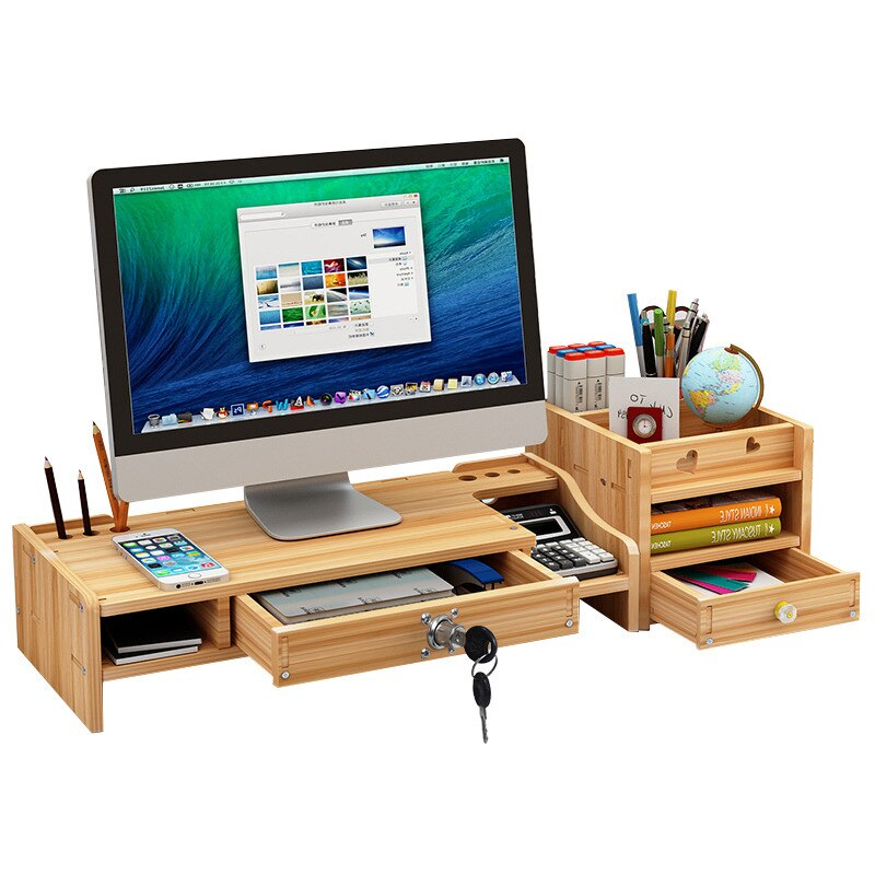 Home Office Wooden Monitor Riser Stand - Image 2