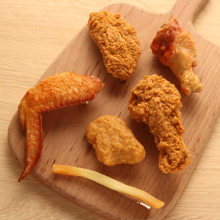 Realistic Fried Chicken Hair Clips - Image 1