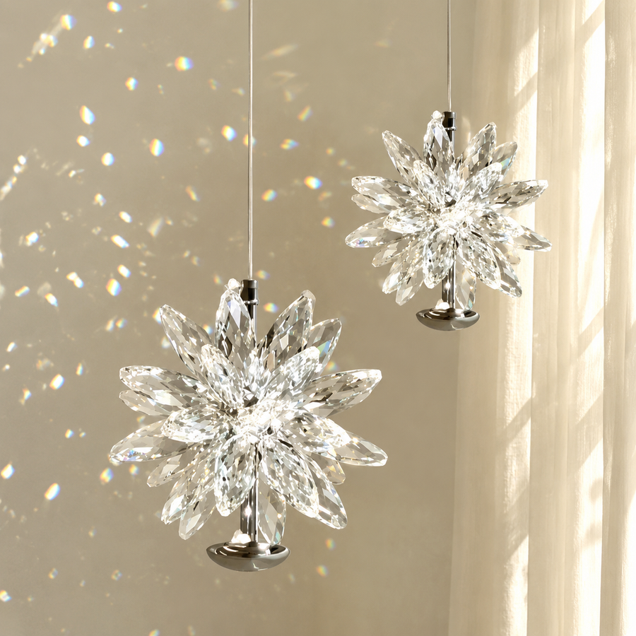 Prism Petal Crystal Ceiling Pendant Chandelier Light