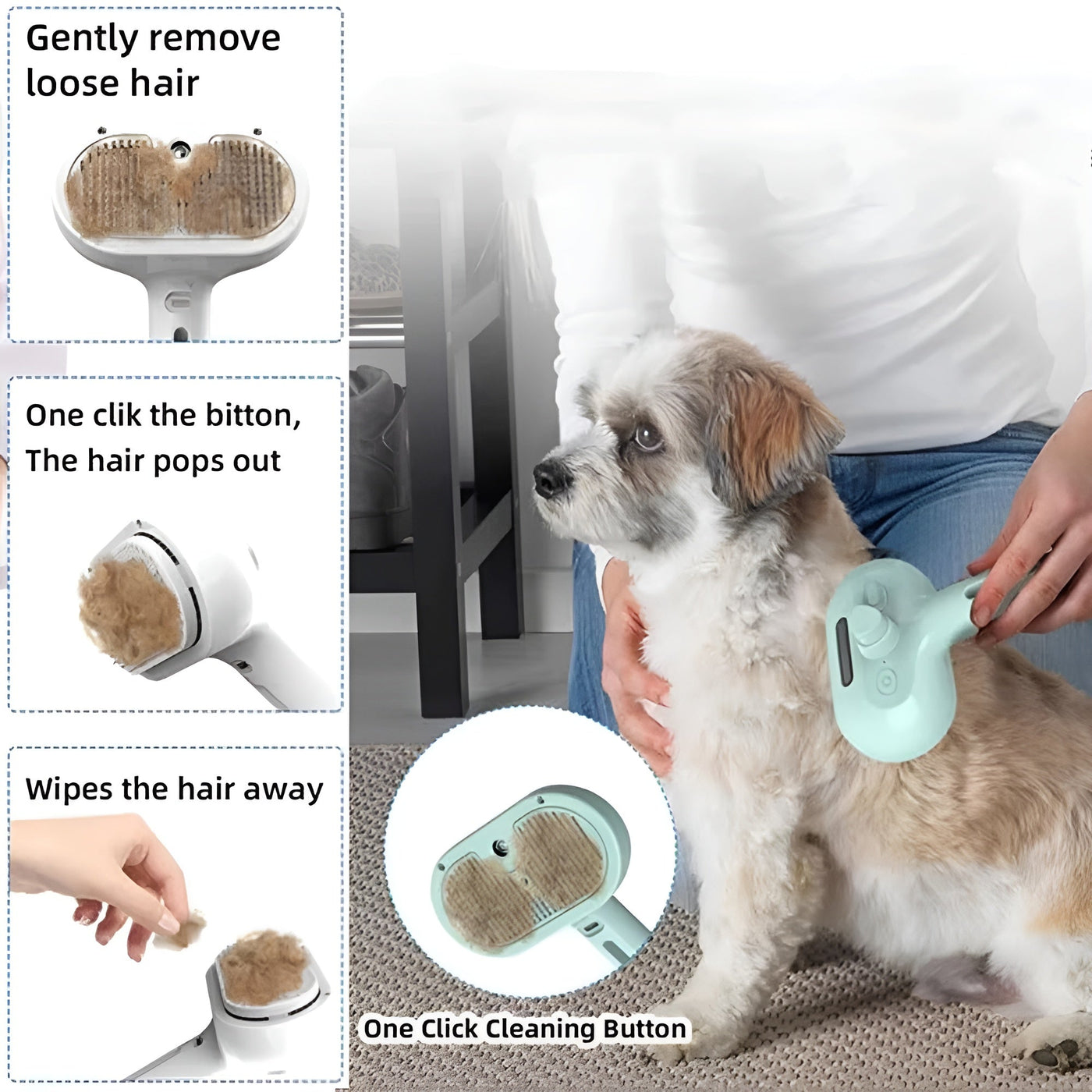 Fresh Groom Steam Spray Pet Brush - Image 7
