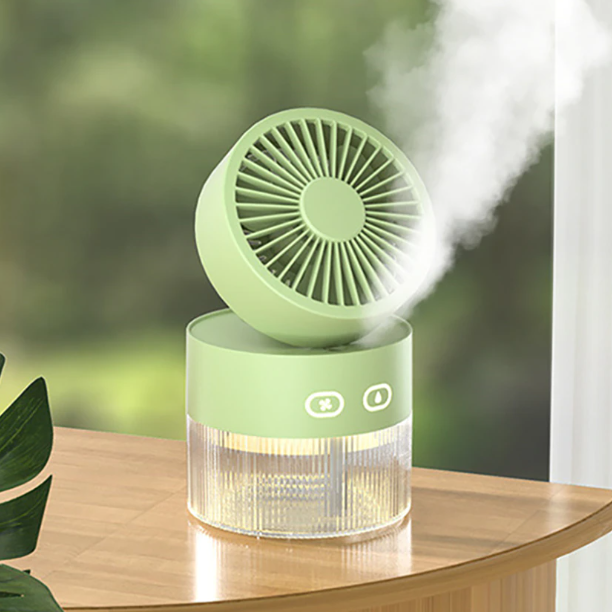 Mini Foldable USB Warm Light Spray Fan