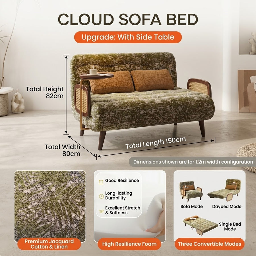 Pacello Soft-Fold Convertible Lounge Sofa Bed