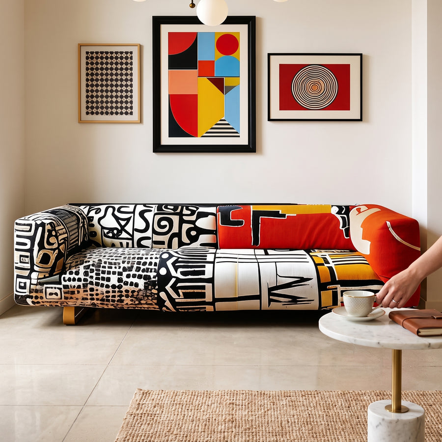 Graffica Abstract Graffiti Print Sofa