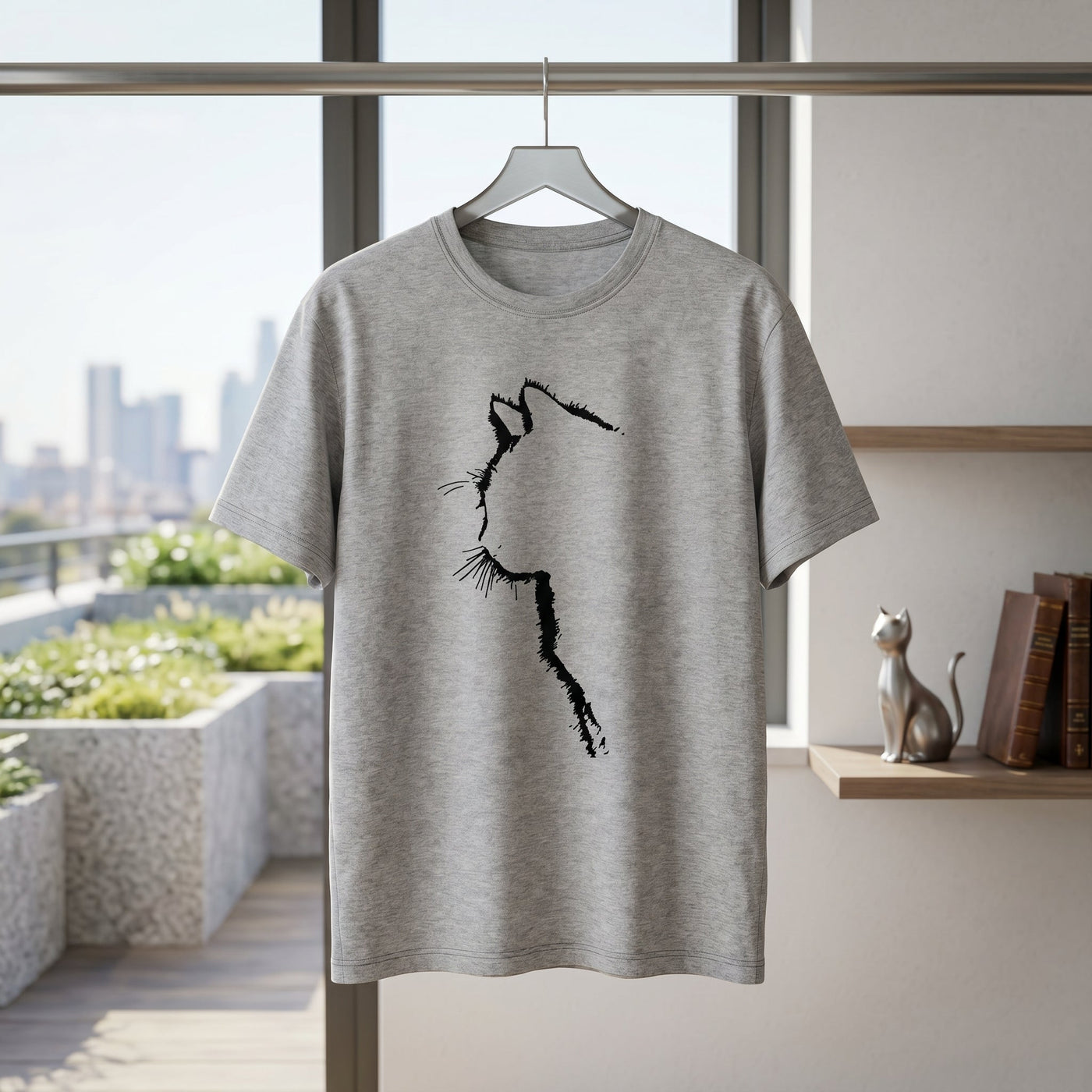 Cat Line Abstract T-Shirt - Image 2