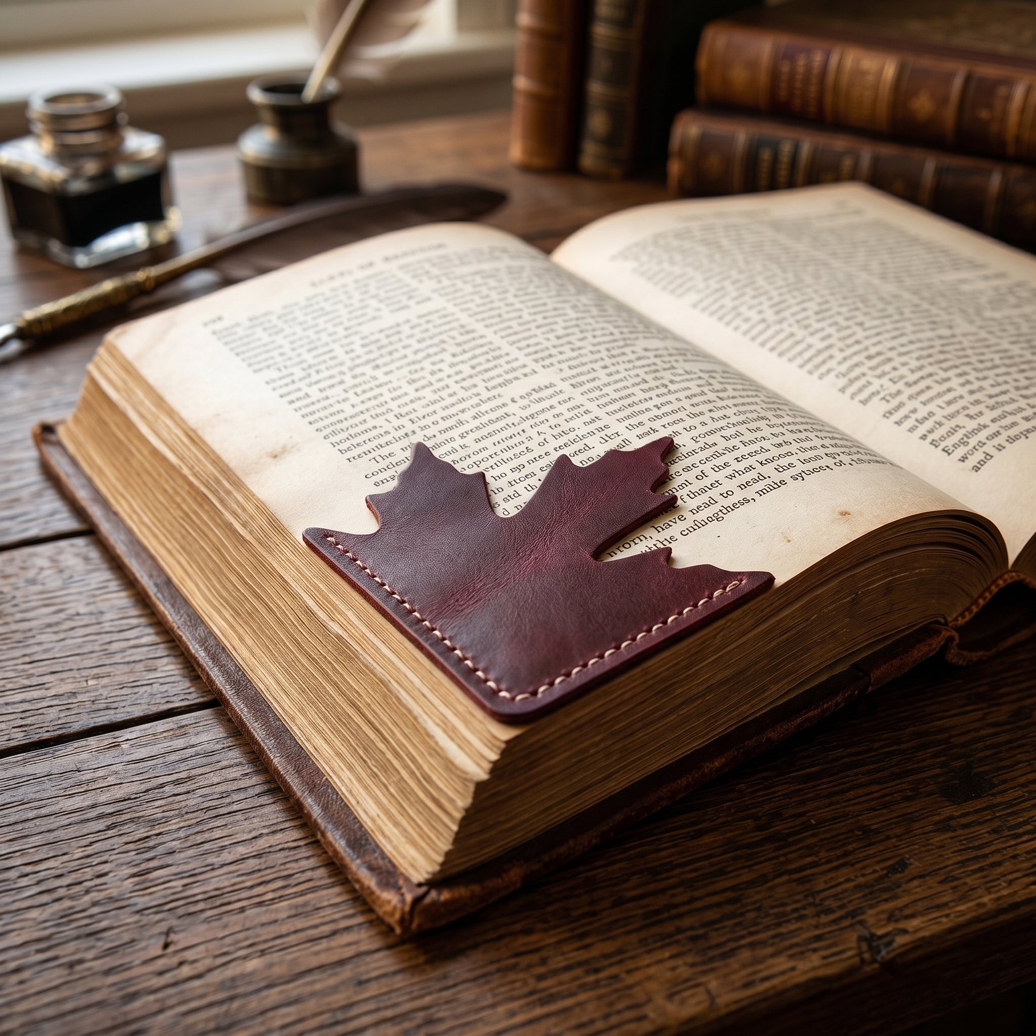 October Leaf Soft Leather Bookmark - Image 2