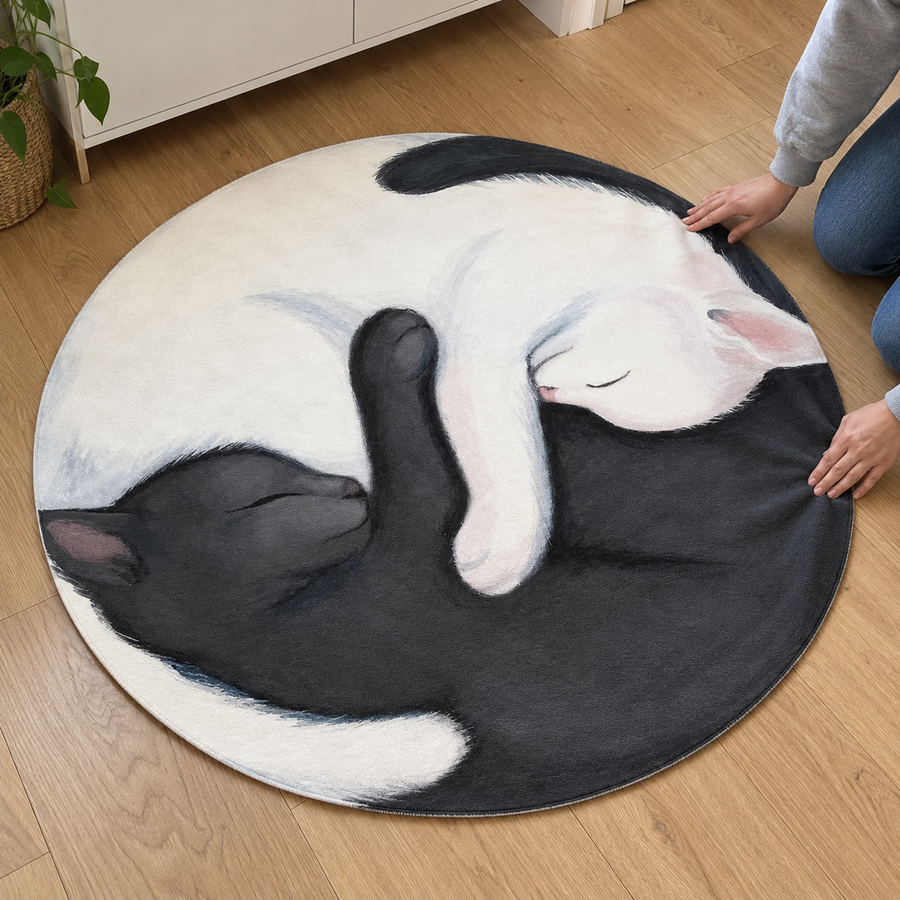 Tappeto Gatti Yin Yang