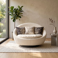 Ovetto Round Egg-Shaped Swivel Lounge Sofa Chair - Image 1