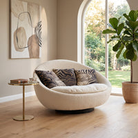 Ovetto Round Egg-Shaped Swivel Lounge Sofa Chair - Image 4