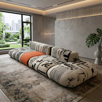 Art Sketch Kanji Bold Typography Modular Cloud Sofa - Image 1