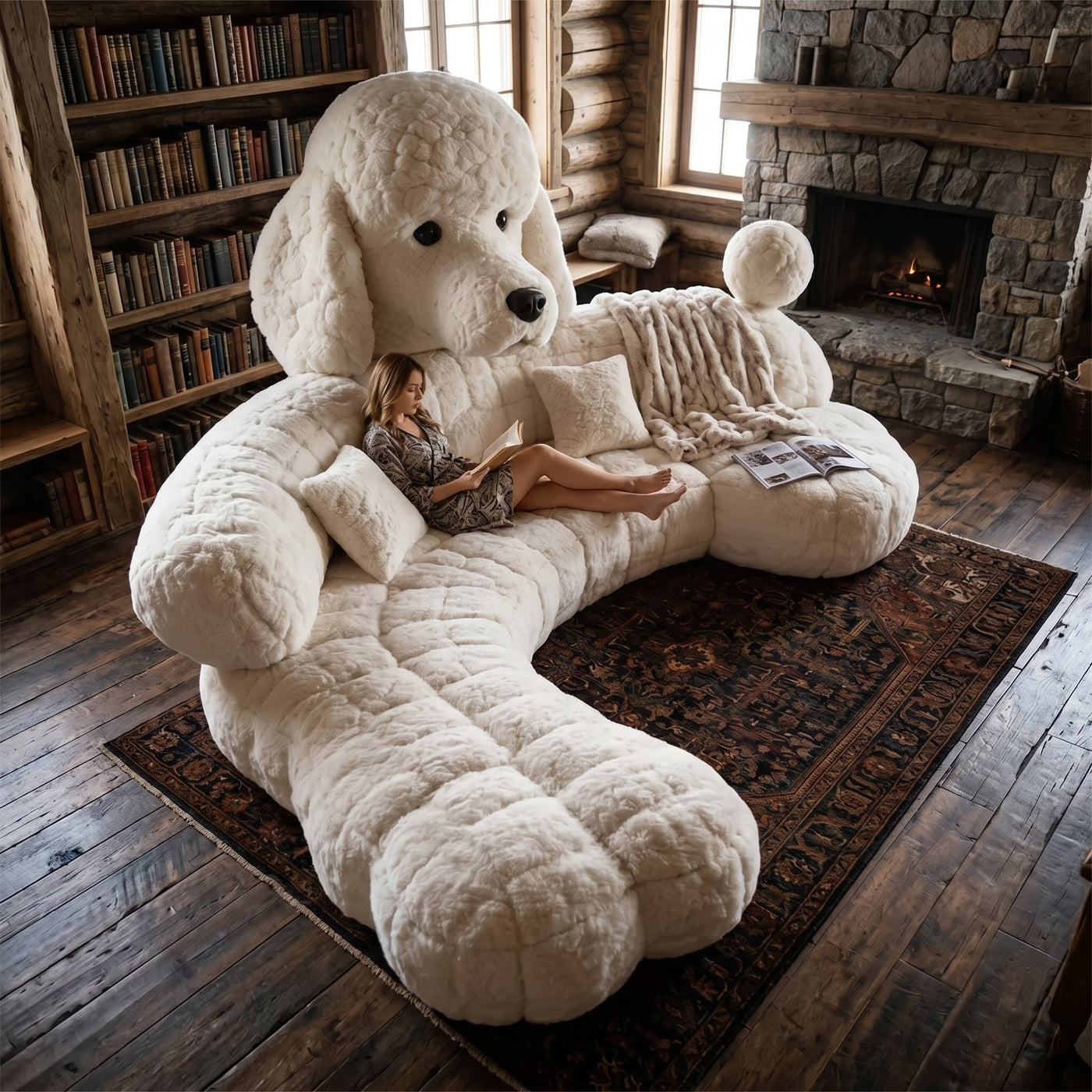 Cuddle Giant Plush Puppy Lounge Sofa - Image 4