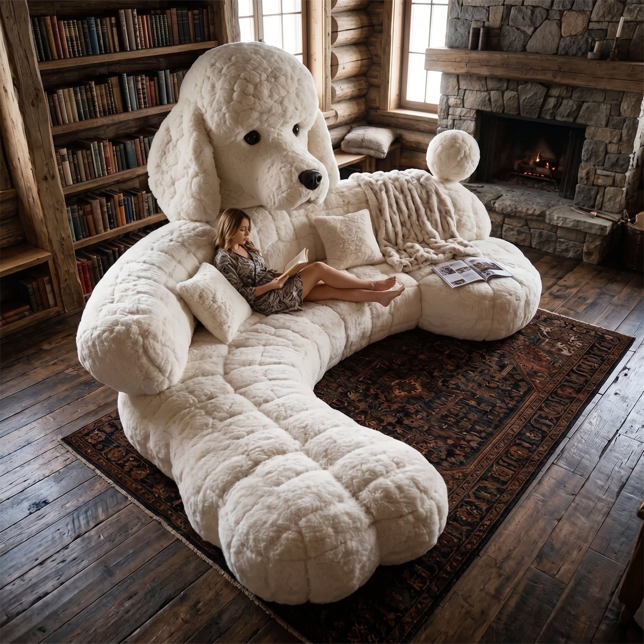 Cuddle Giant Plush Puppy Lounge Sofa - Image 4