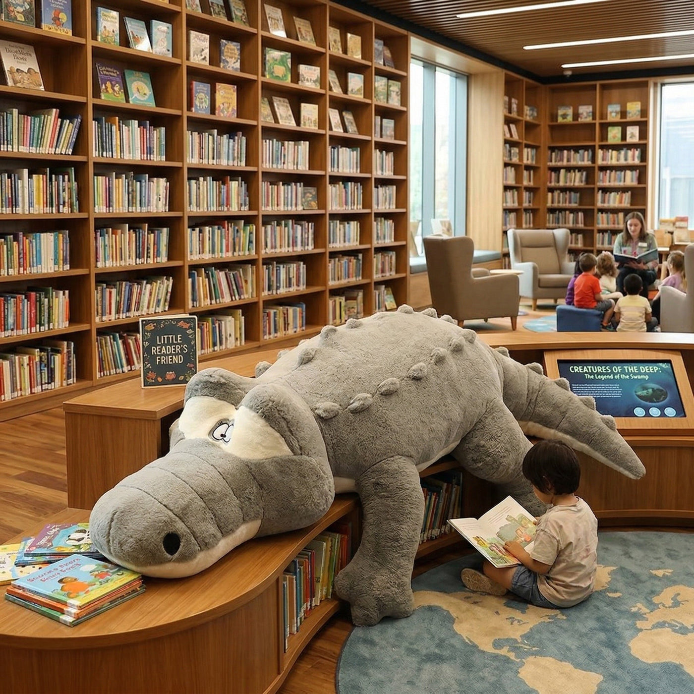 Jumbo Crocodile Stuffed Animal Pillow - Image 1