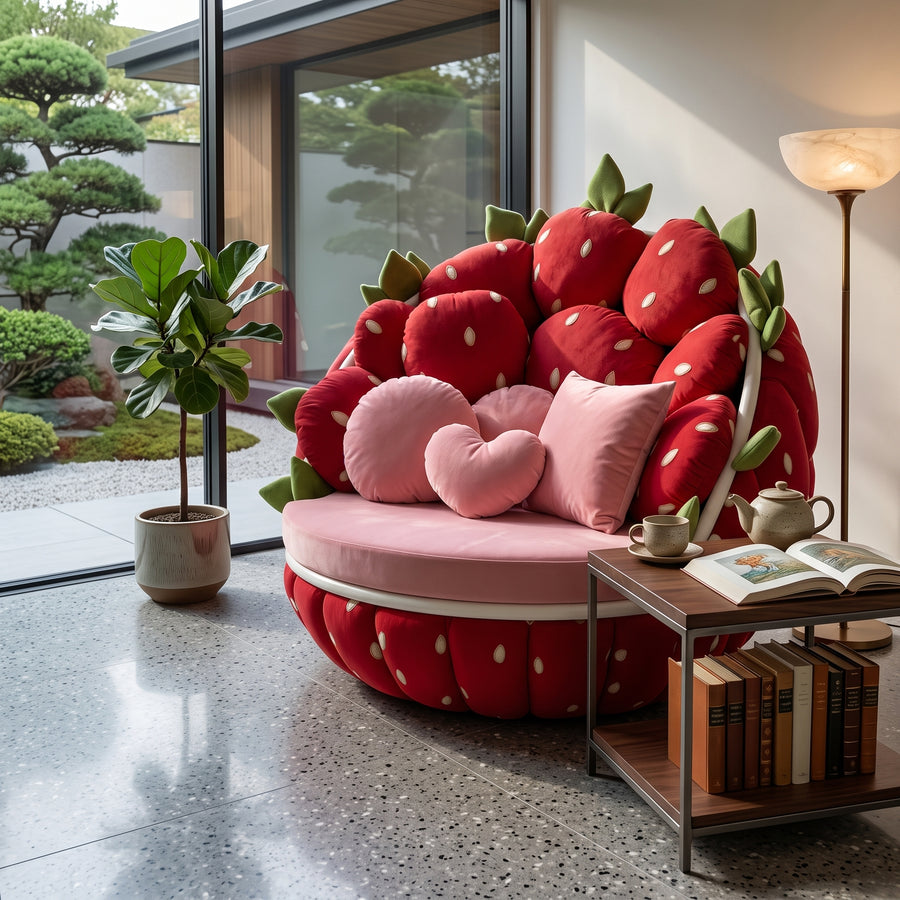 Çilek Peluş Salon Kanepe Sandalye