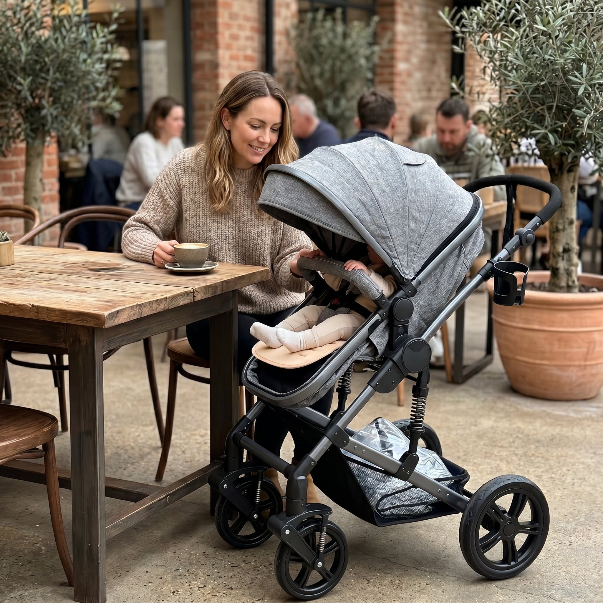 Modern High Landscape Multifunctional 3 in 1 Baby Stroller - Image 5