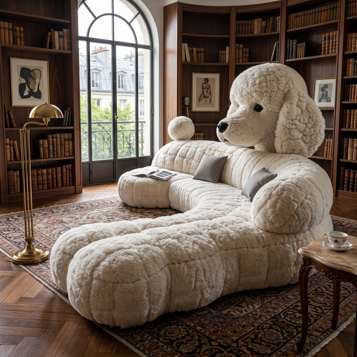 Cuddle Giant Plush Puppy Lounge Sofa - Image 0