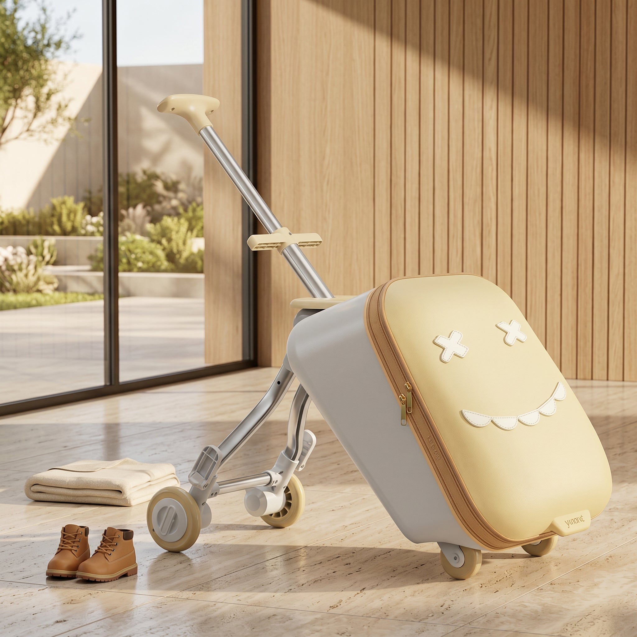Hop On Kids Ride-On Travel Suitcase Stroller - Image 5